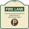 Signmission Fire Lane Emergency Vehicles W/ No Parking Heavy-Gauge Aluminum Sign, 18" x 18", TG-1818-24015 A-DES-TG-1818-24015 - alternate 1